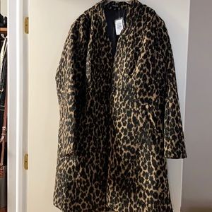 Torrid Leopard Print Woolen Car Coat